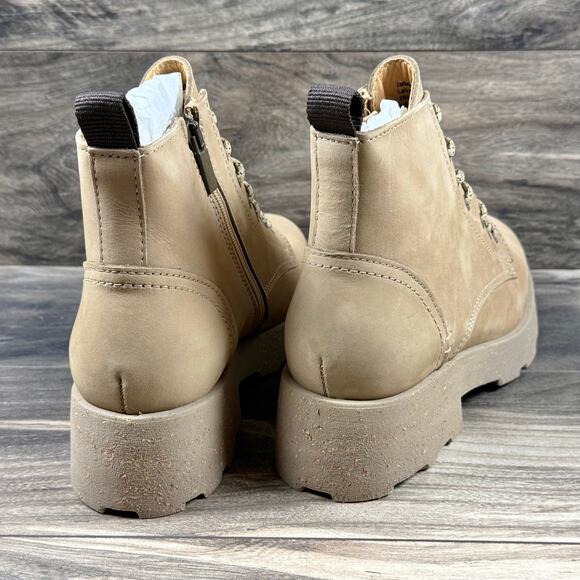 NIB OTBT Immerse 8M Lace Up Boots Combat Booties Beige Nubuck Made In Portugal - Picture 8 of 11